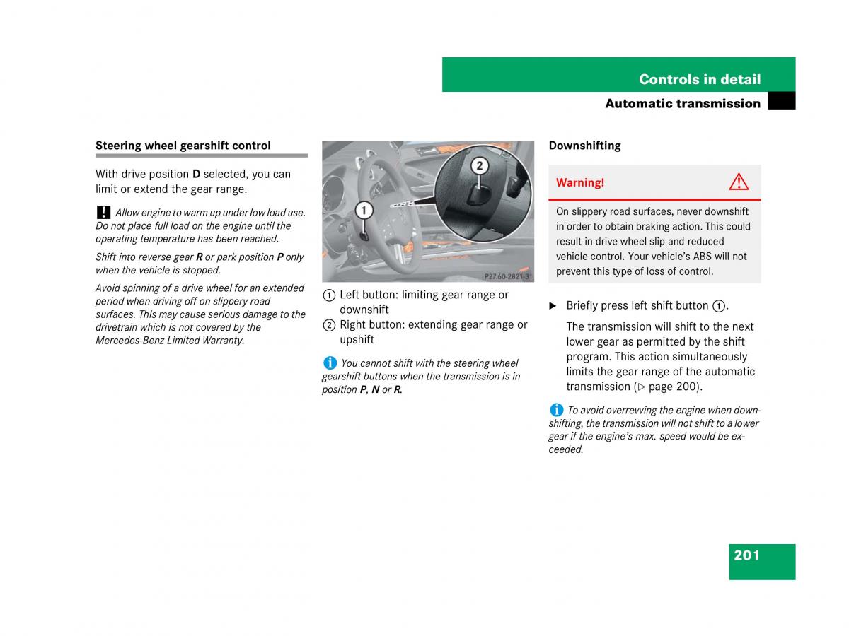 Mercedes Benz GL Class X164 owners manual / page 202