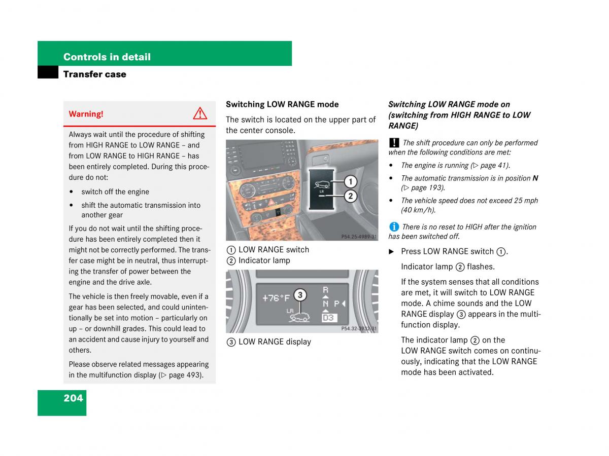 Mercedes Benz GL Class X164 owners manual / page 205