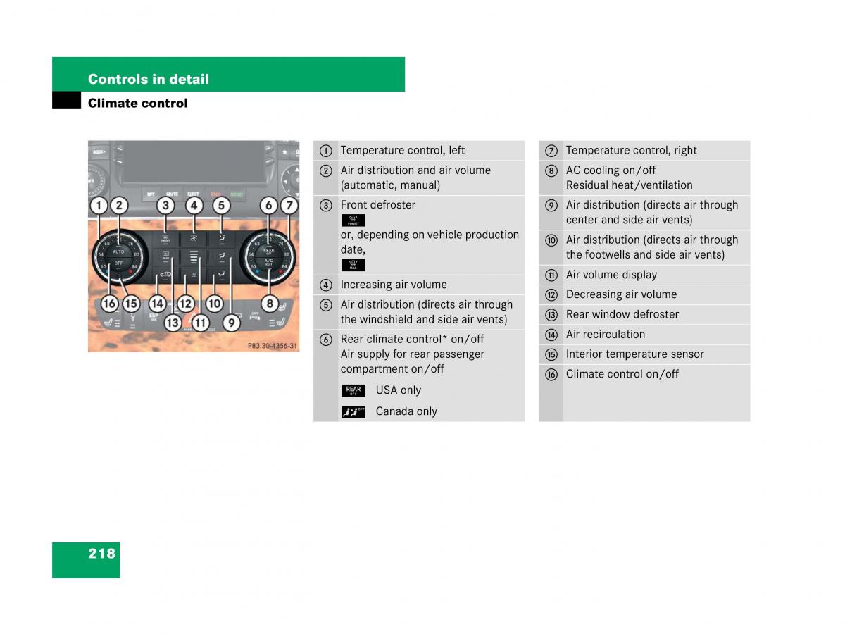 Mercedes Benz GL Class X164 owners manual / page 219