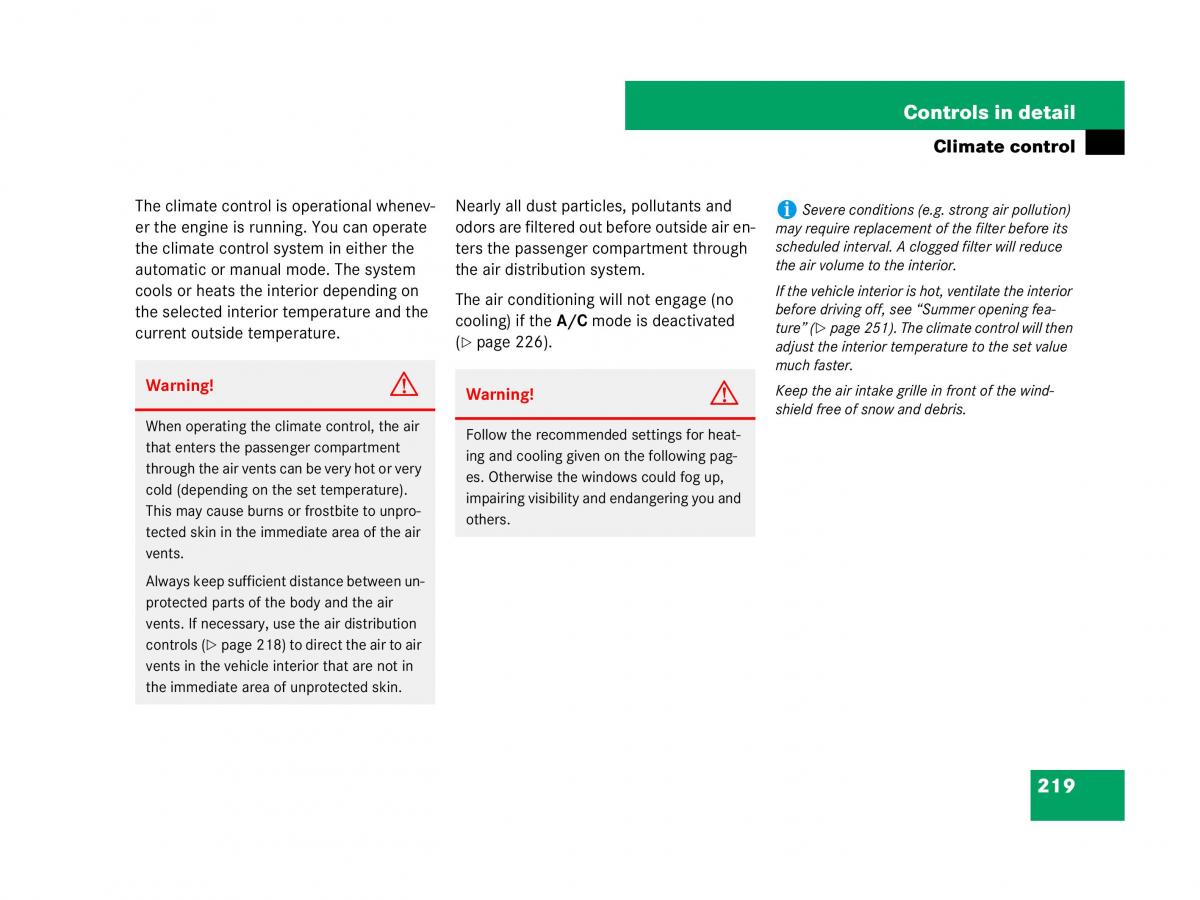 Mercedes Benz GL Class X164 owners manual / page 220