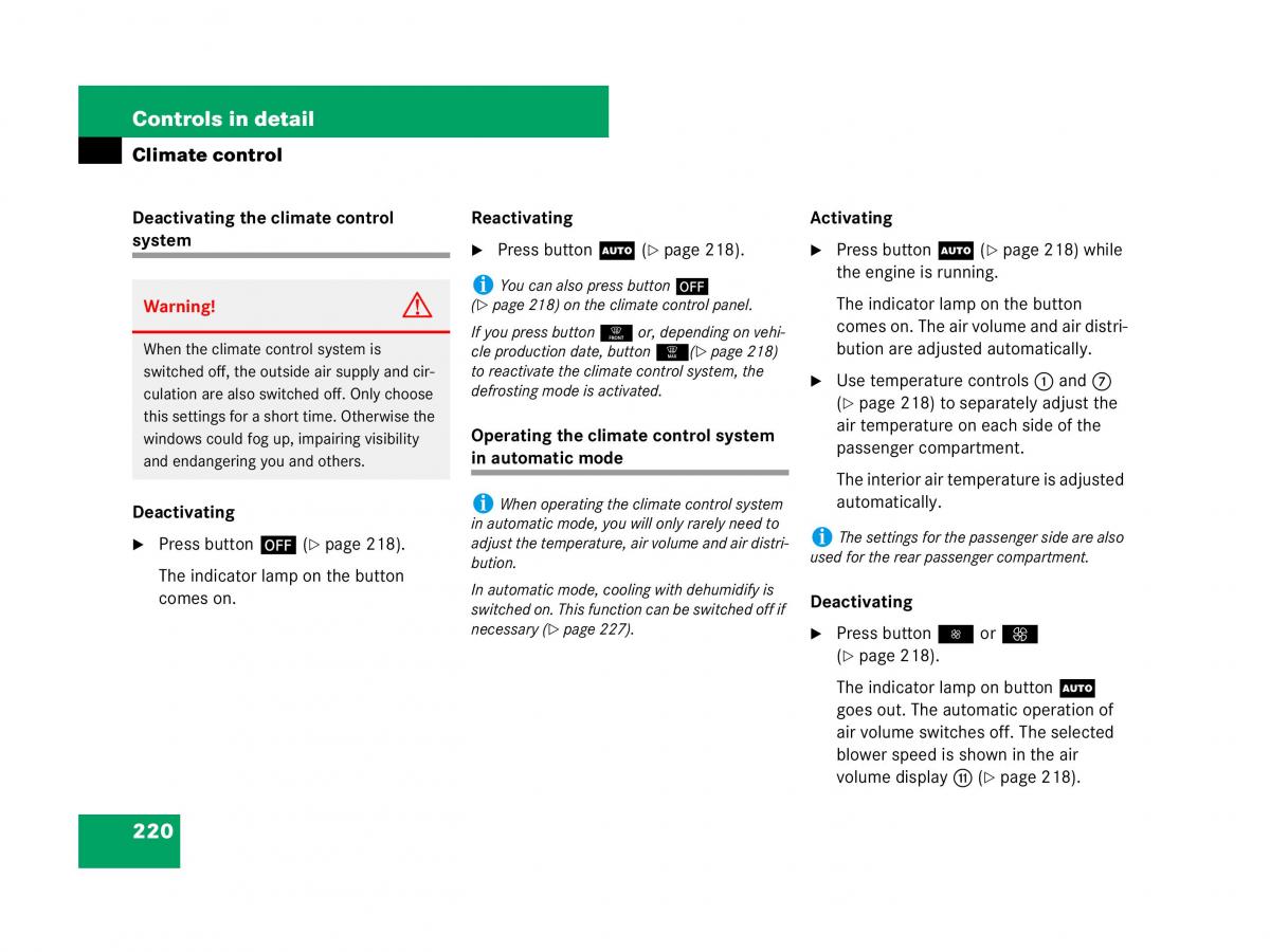 Mercedes Benz GL Class X164 owners manual / page 221