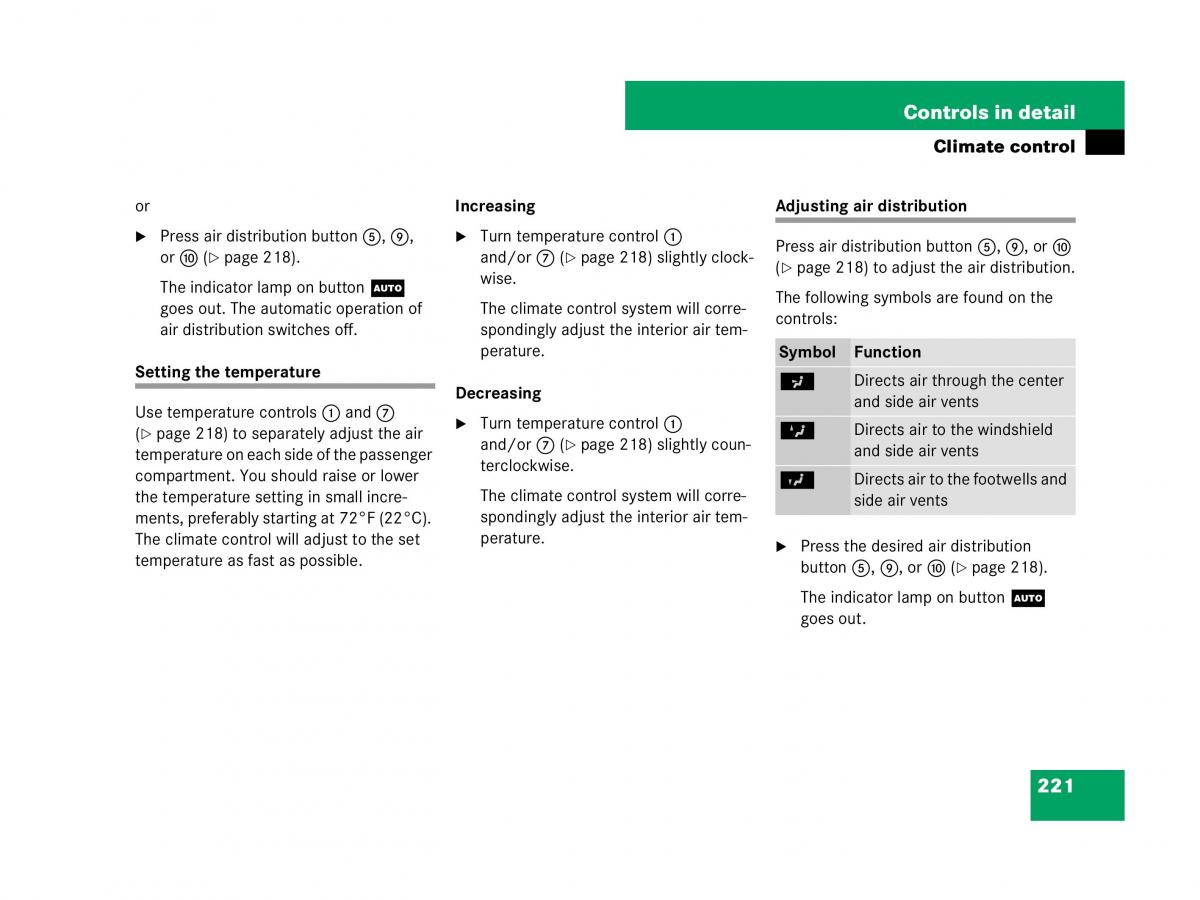 Mercedes Benz GL Class X164 owners manual / page 222