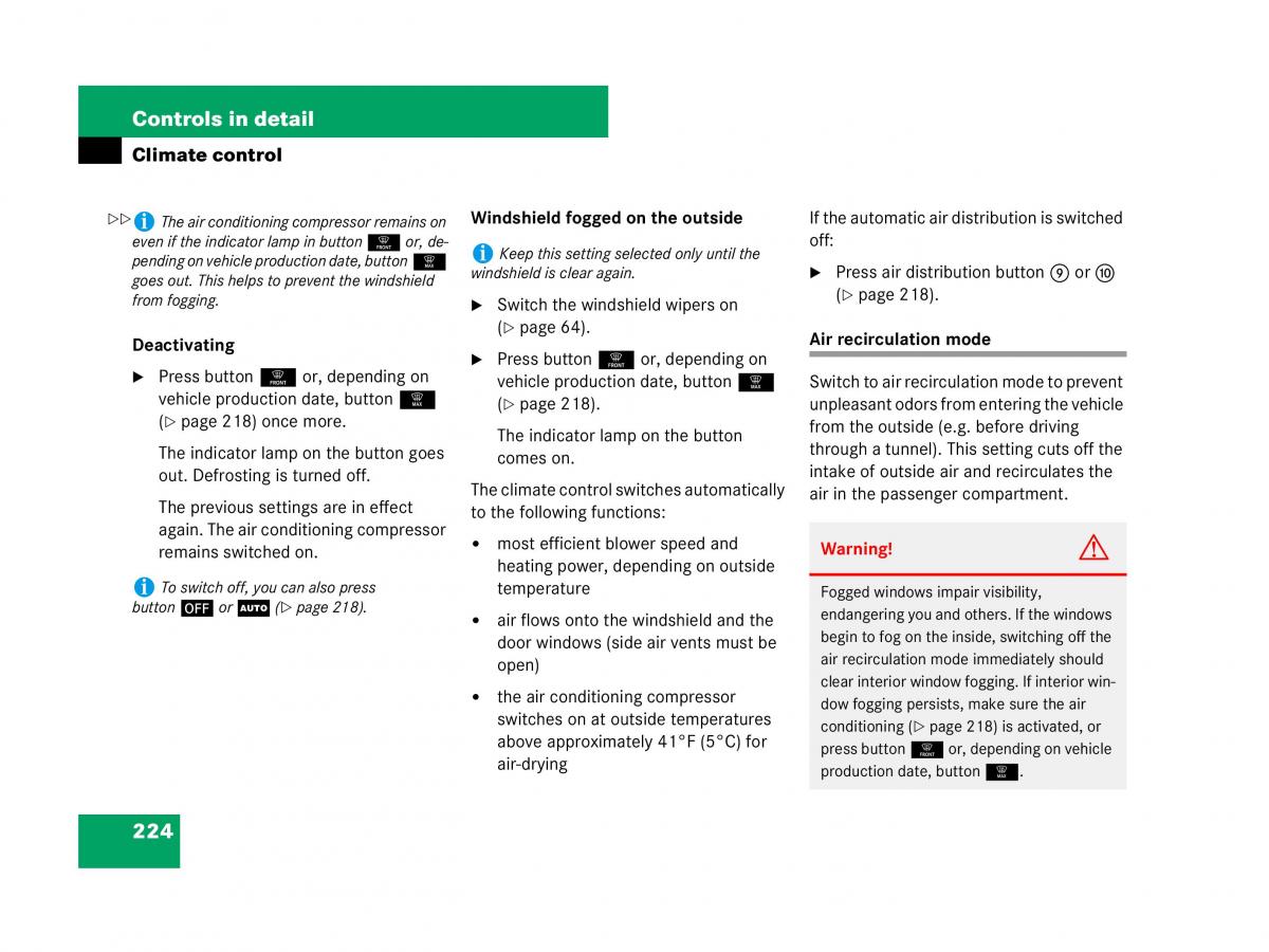 Mercedes Benz GL Class X164 owners manual / page 225