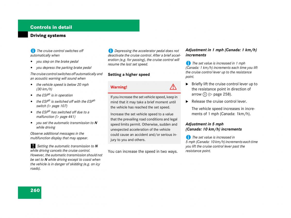 Mercedes Benz GL Class X164 owners manual / page 261