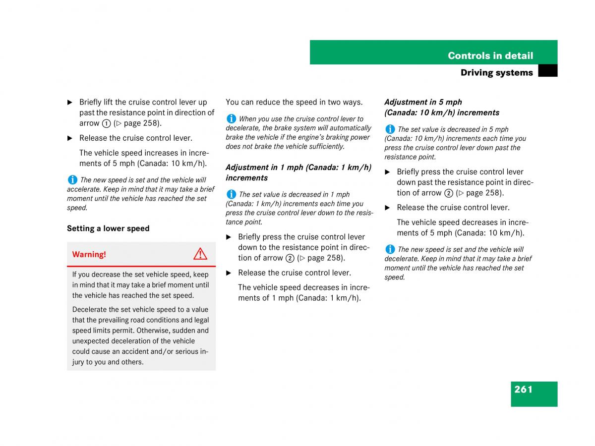 Mercedes Benz GL Class X164 owners manual / page 262