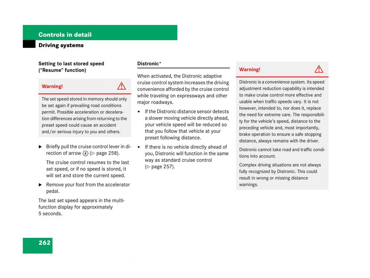 Mercedes Benz GL Class X164 owners manual / page 263