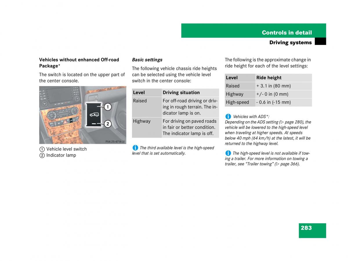 Mercedes Benz GL Class X164 owners manual / page 284