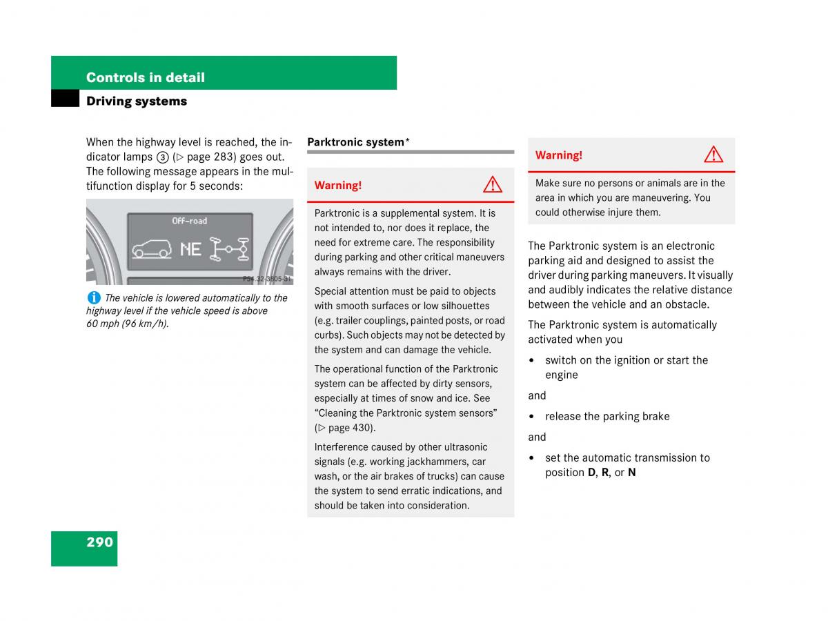 Mercedes Benz GL Class X164 owners manual / page 291