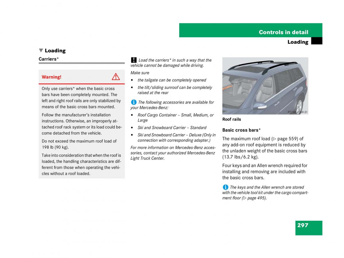 Mercedes Benz GL Class X164 owners manual / page 298