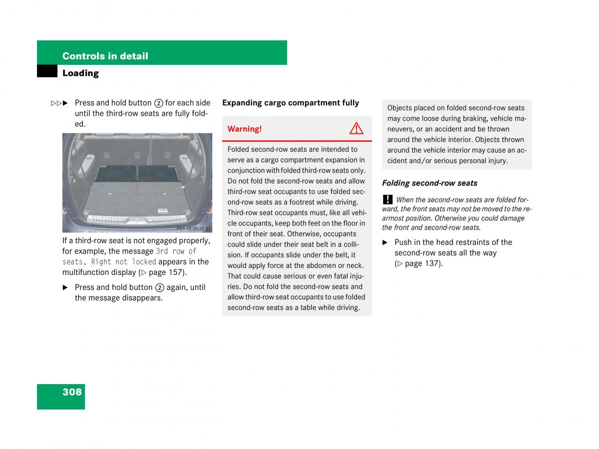 Mercedes Benz GL Class X164 owners manual / page 309