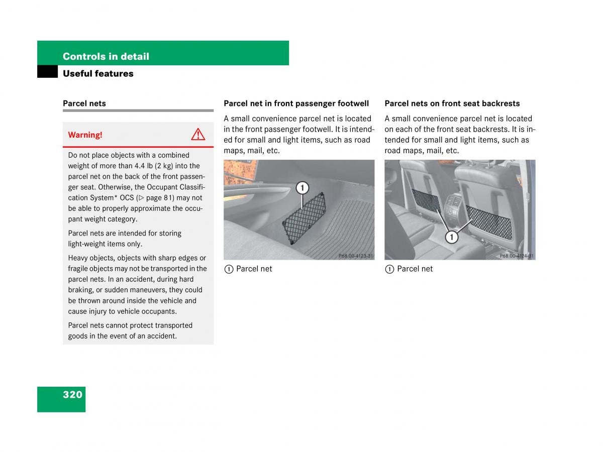 Mercedes Benz GL Class X164 owners manual / page 321