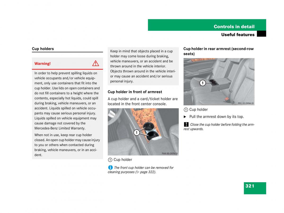 Mercedes Benz GL Class X164 owners manual / page 322