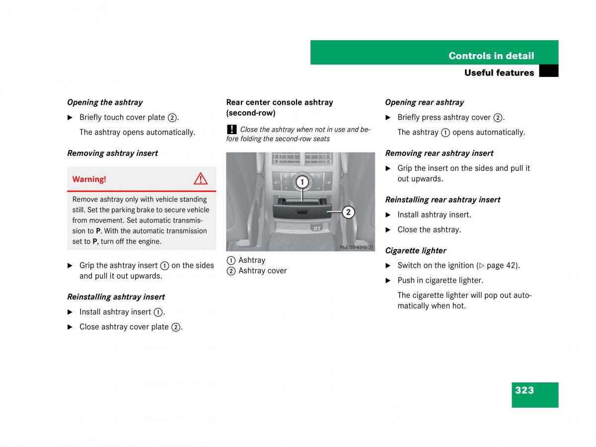 Mercedes Benz GL Class X164 owners manual / page 324