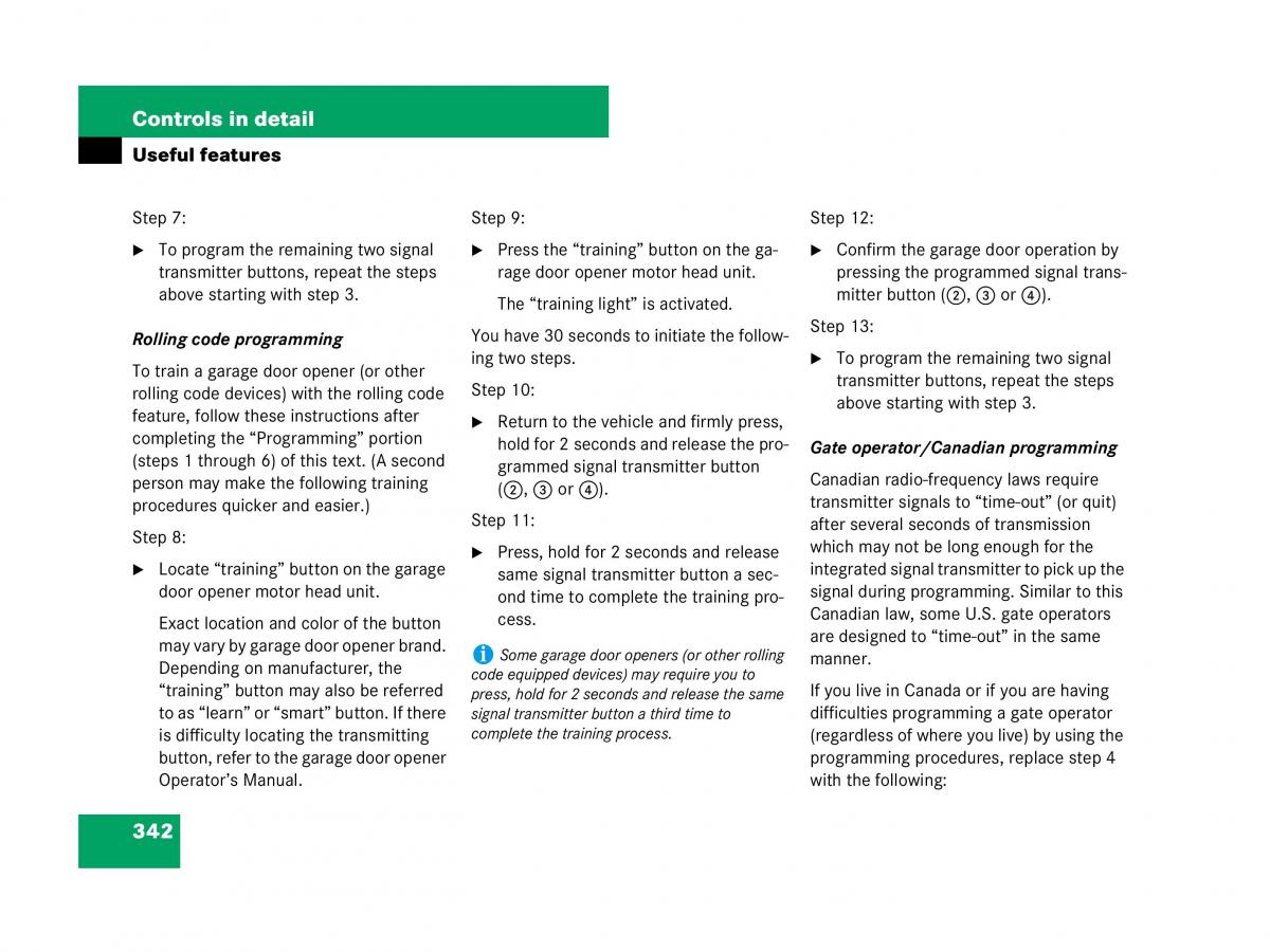 Mercedes Benz GL Class X164 owners manual / page 343