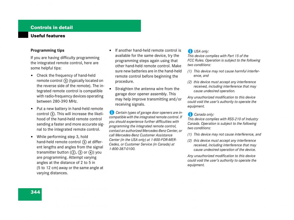 Mercedes Benz GL Class X164 owners manual / page 345