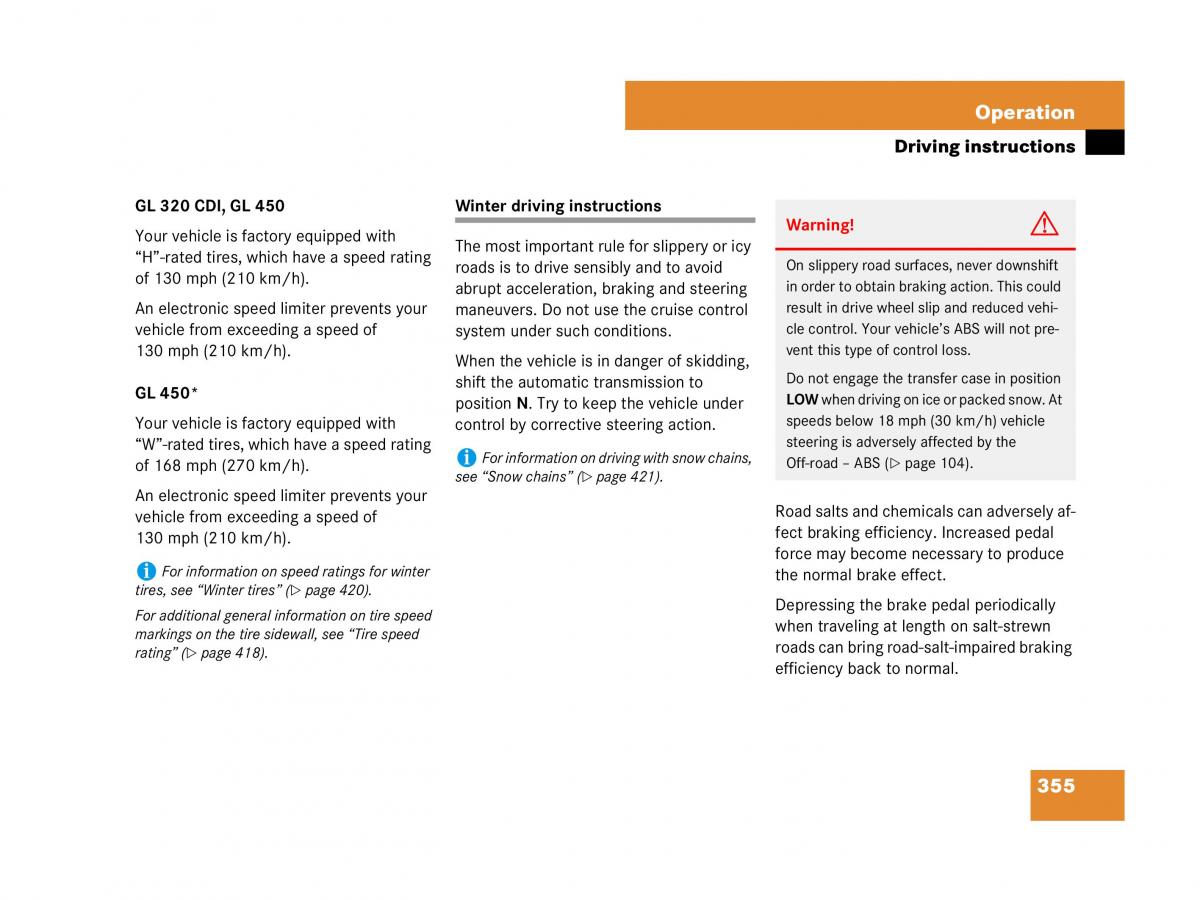 Mercedes Benz GL Class X164 owners manual / page 356