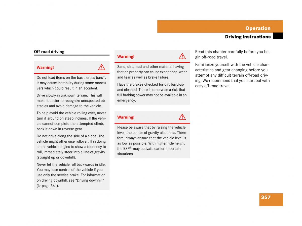 Mercedes Benz GL Class X164 owners manual / page 358