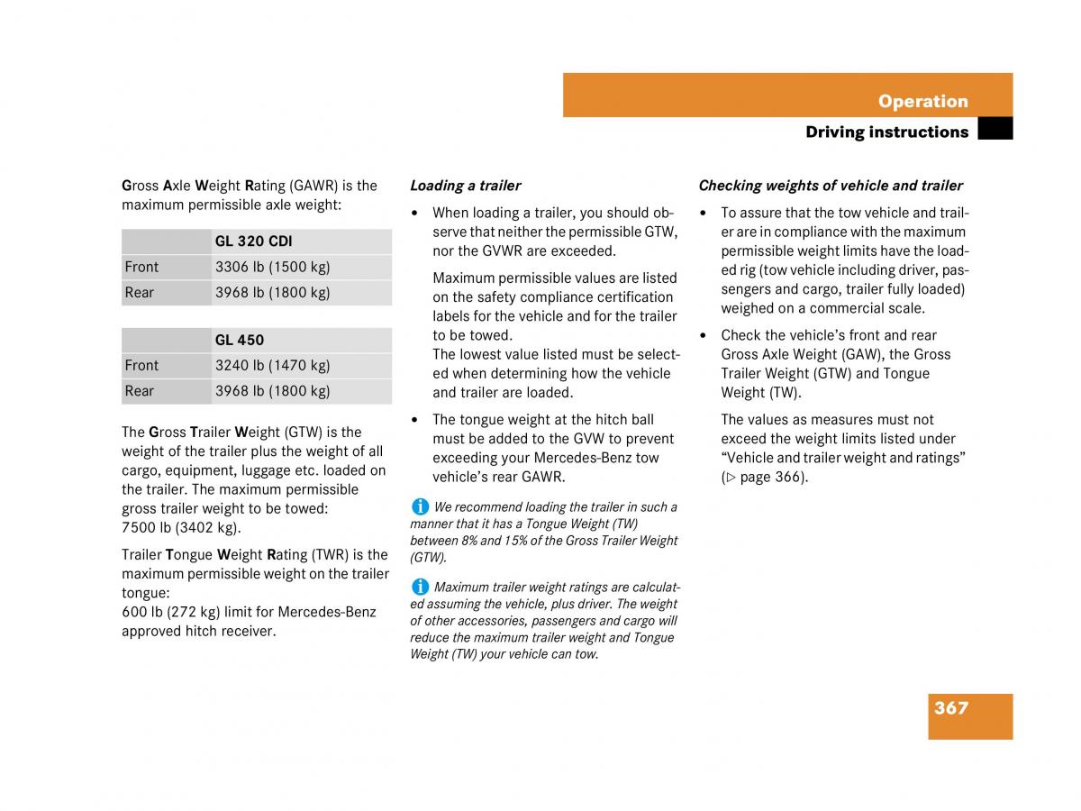 Mercedes Benz GL Class X164 owners manual / page 368