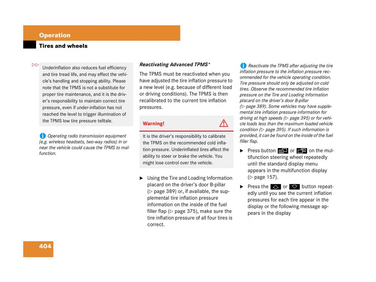 Mercedes Benz GL Class X164 owners manual / page 405