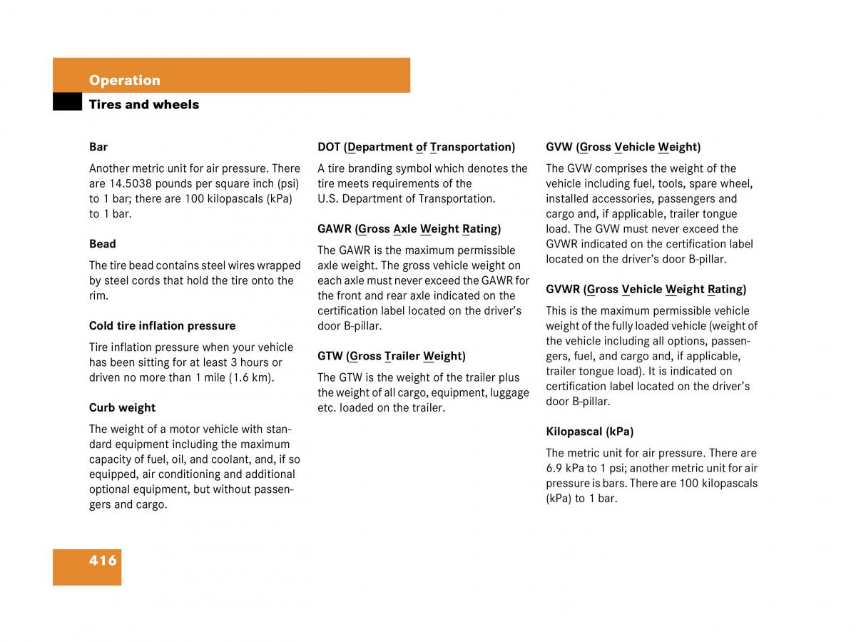 Mercedes Benz GL Class X164 owners manual / page 417