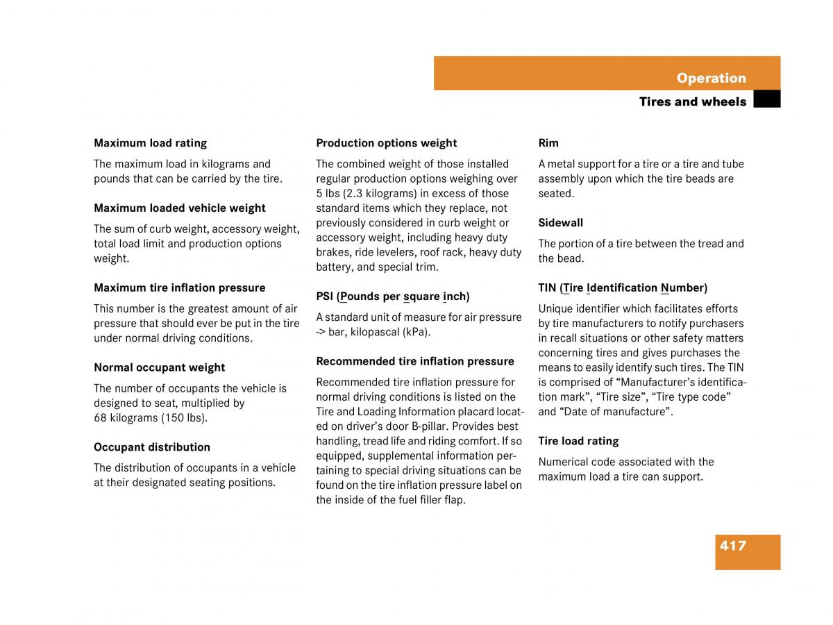 Mercedes Benz GL Class X164 owners manual / page 418