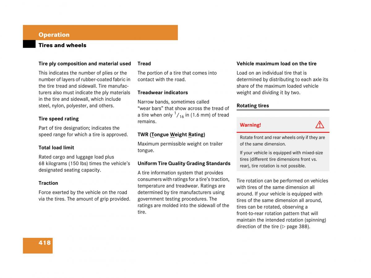 Mercedes Benz GL Class X164 owners manual / page 419