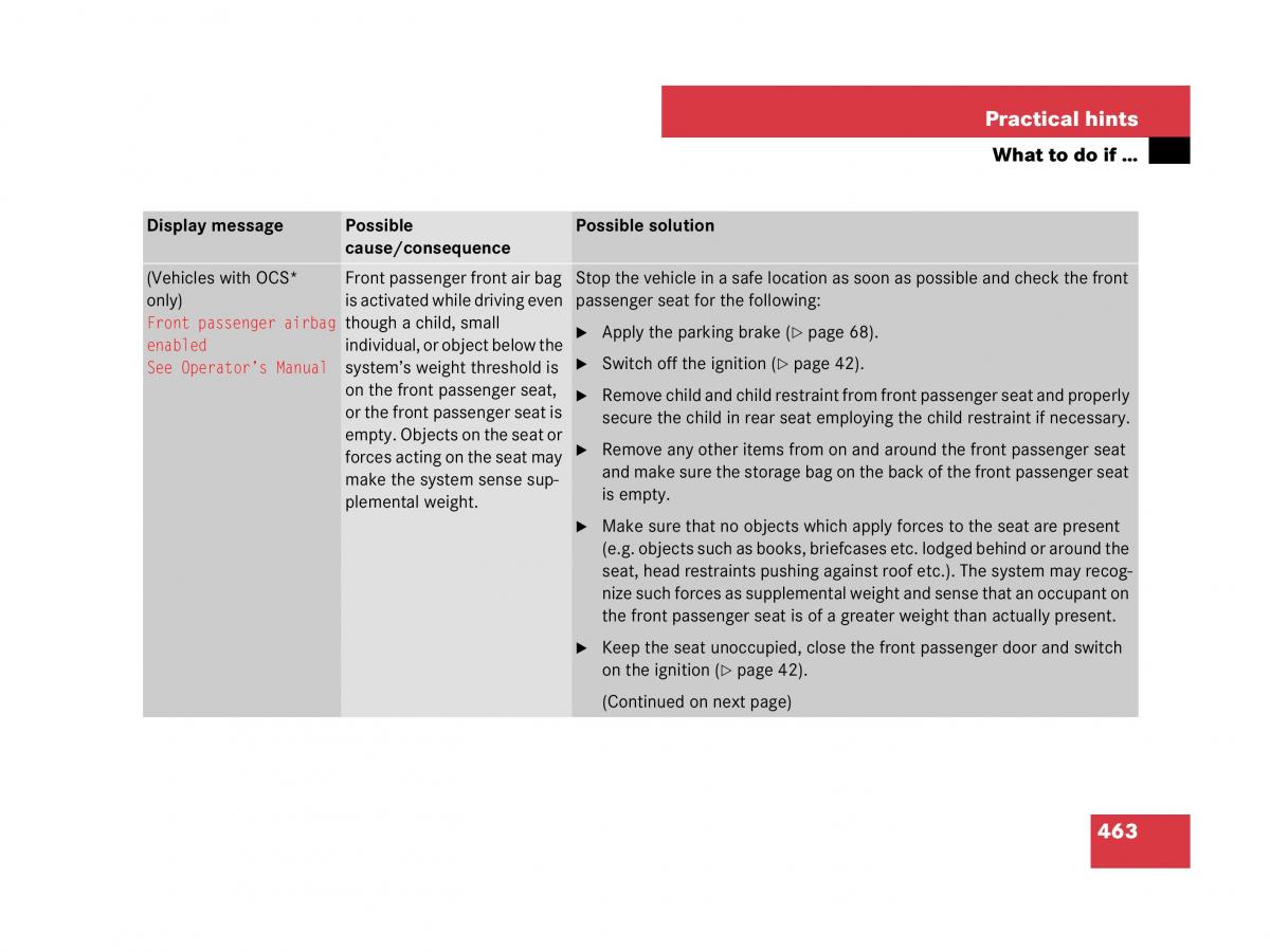 Mercedes Benz GL Class X164 owners manual / page 464