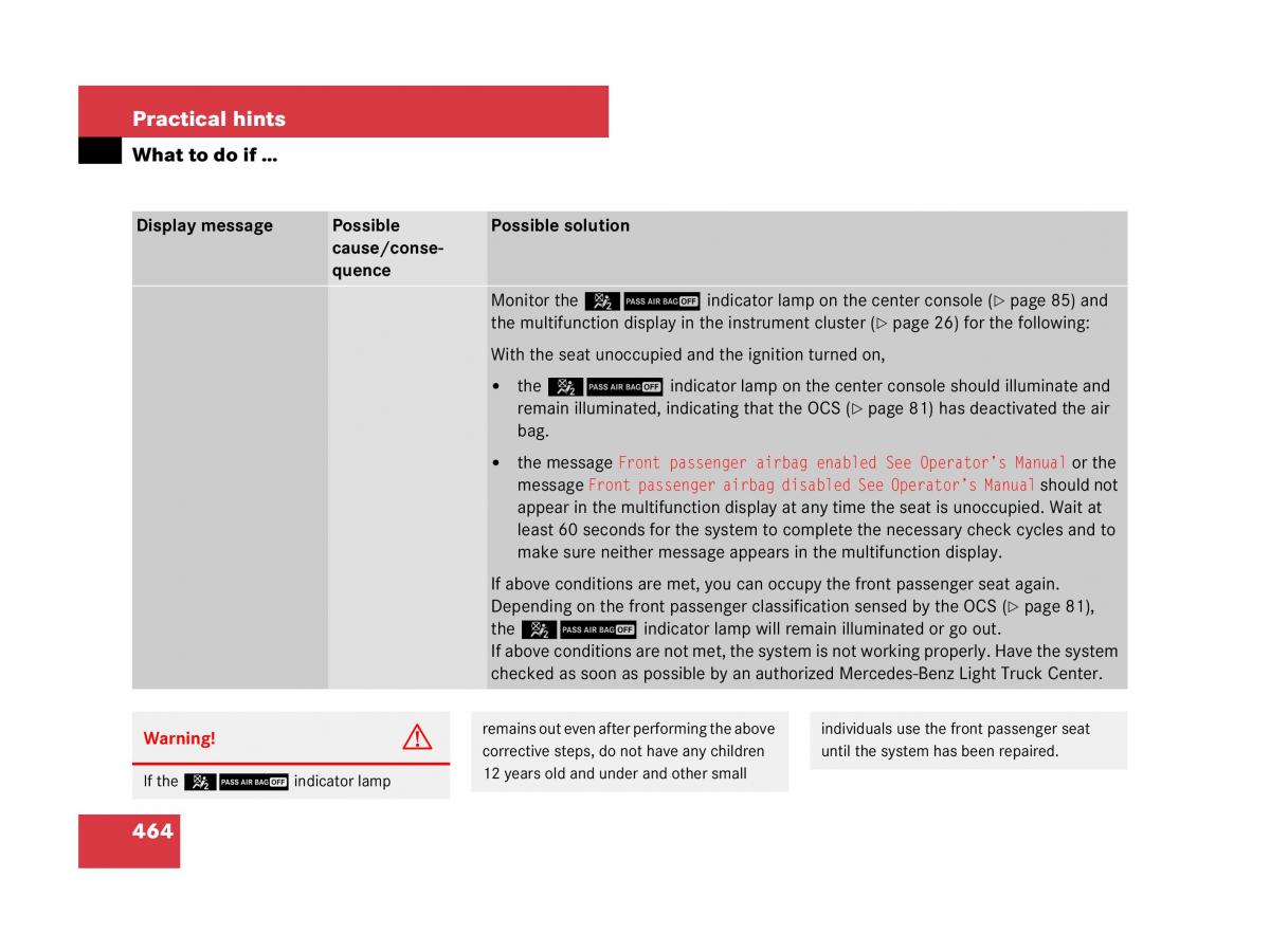 Mercedes Benz GL Class X164 owners manual / page 465