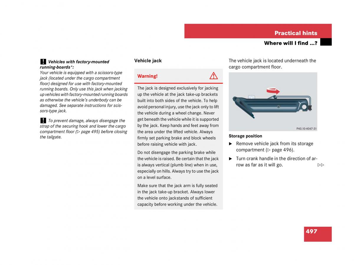 Mercedes Benz GL Class X164 owners manual / page 498