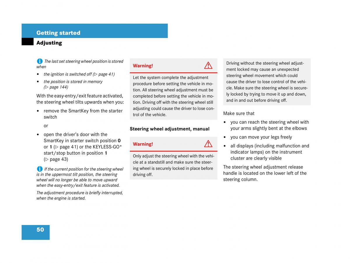 Mercedes Benz GL Class X164 owners manual / page 51