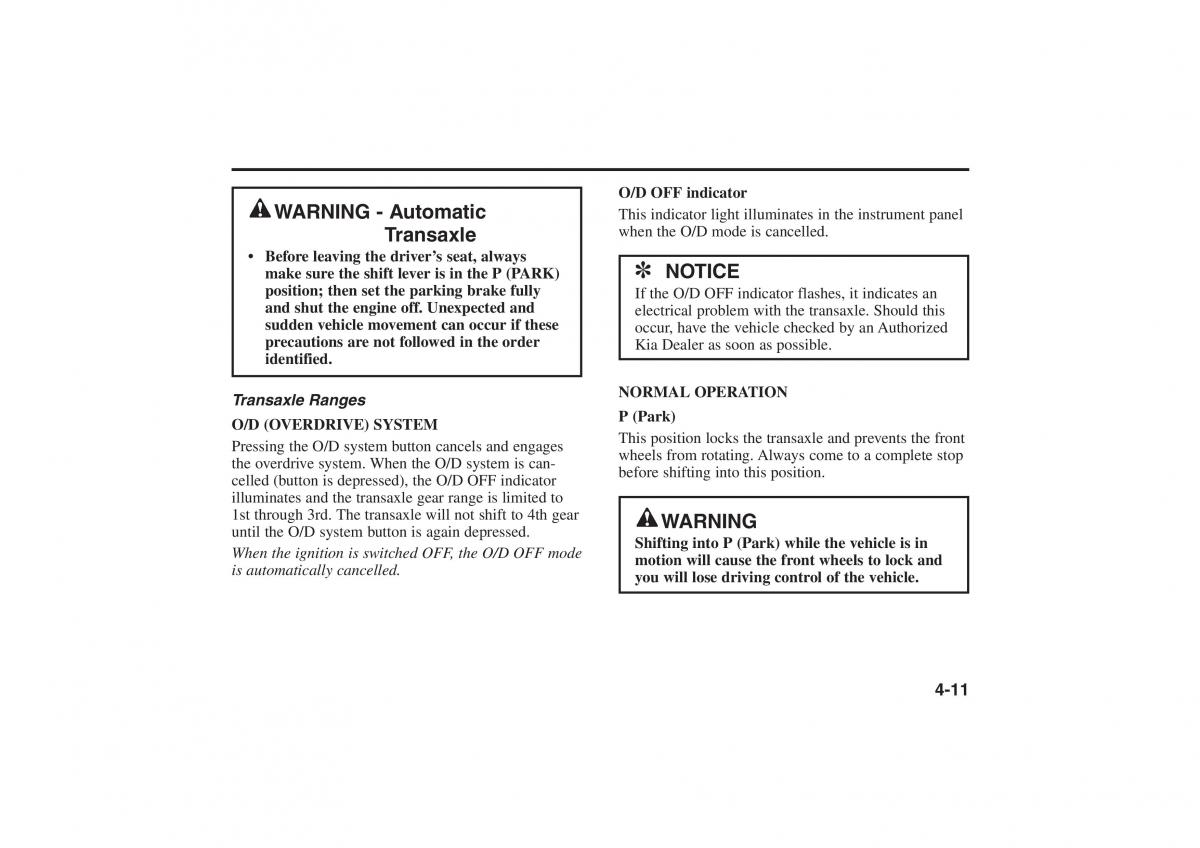 Kia Rio I Pride Saipa owners manual / page 92