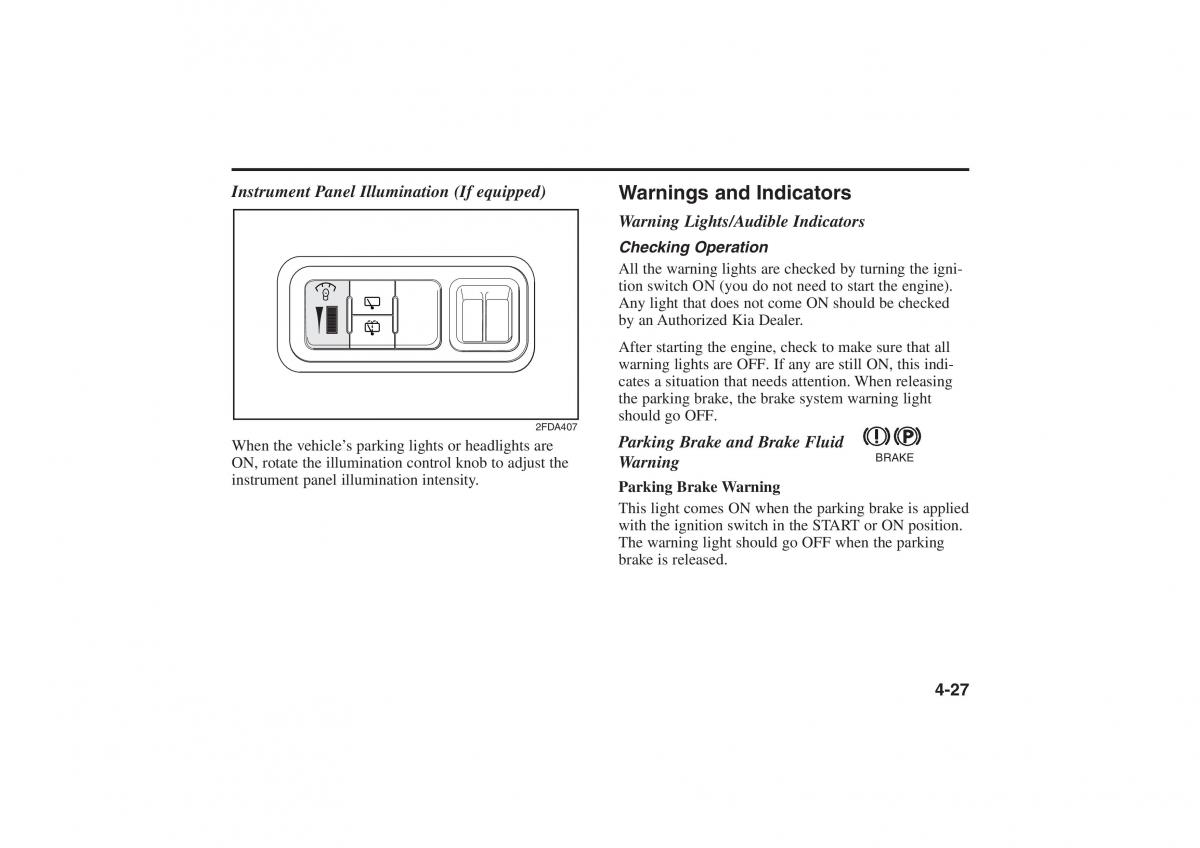 Kia Rio I Pride Saipa owners manual / page 108