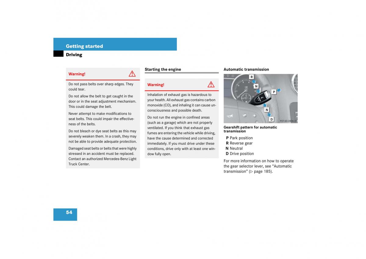 Mercedes Benz ML W164 owners manual / page 55