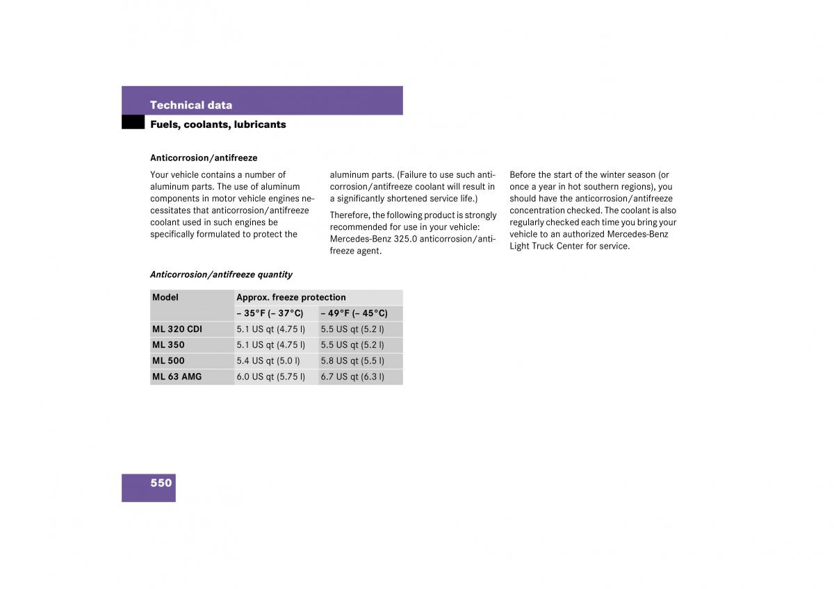 Mercedes Benz ML W164 owners manual / page 551