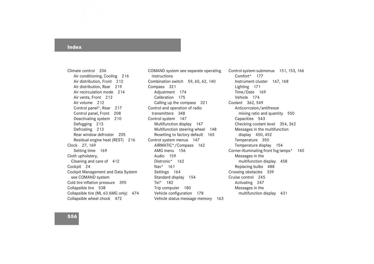 Mercedes Benz ML W164 owners manual / page 557