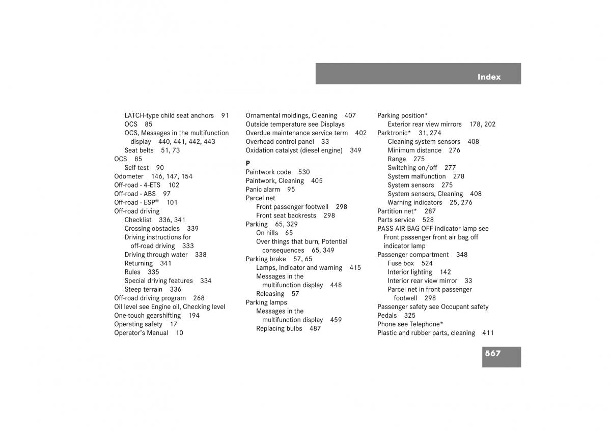 Mercedes Benz ML W164 owners manual / page 568