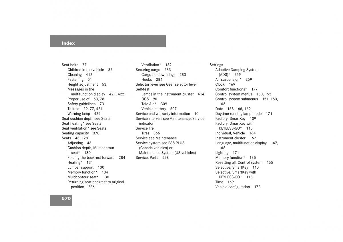 Mercedes Benz ML W164 owners manual / page 571