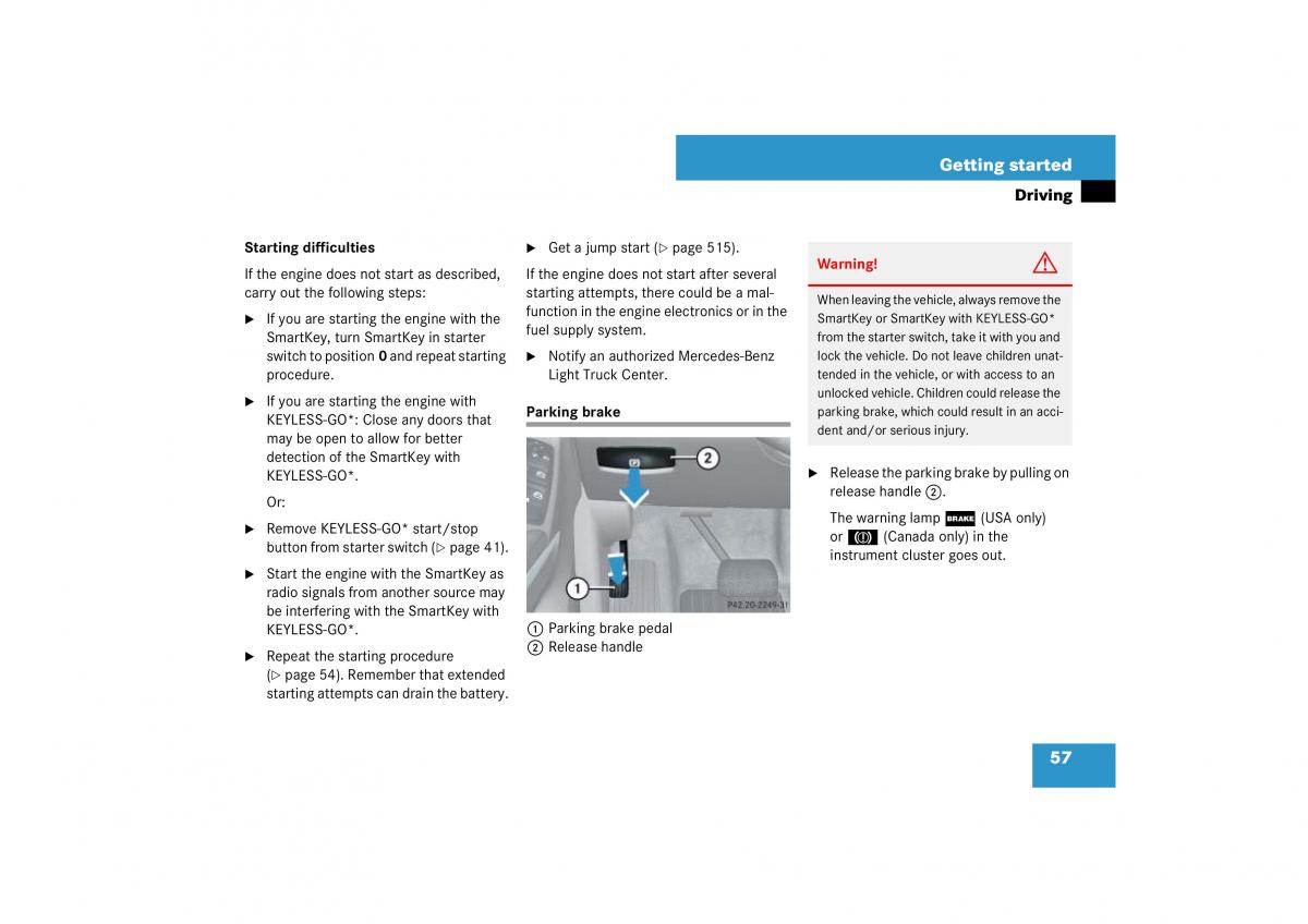 Mercedes Benz ML W164 owners manual / page 58