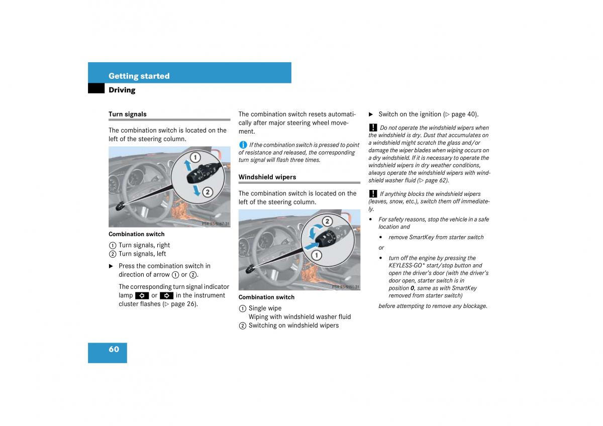 Mercedes Benz ML W164 owners manual / page 61