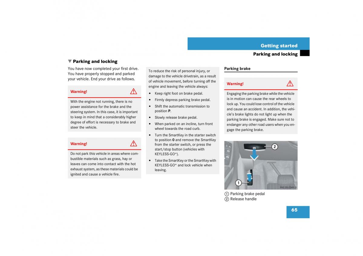 Mercedes Benz ML W164 owners manual / page 66