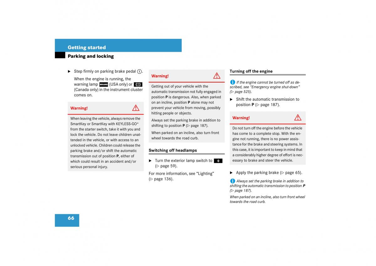 Mercedes Benz ML W164 owners manual / page 67