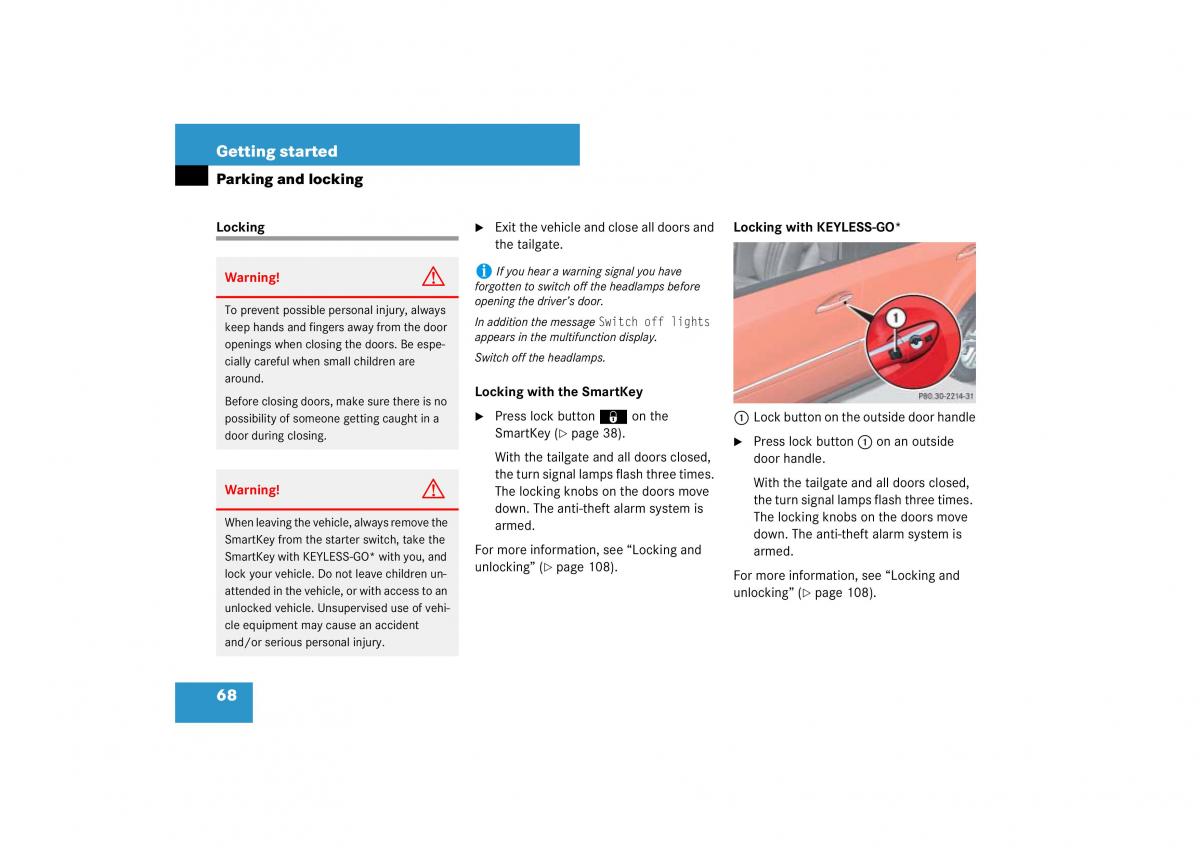 Mercedes Benz ML W164 owners manual / page 69