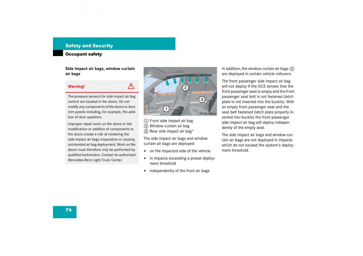 Mercedes Benz ML W164 owners manual / page 77