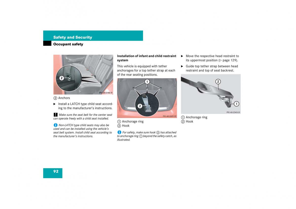 Mercedes Benz ML W164 owners manual / page 93