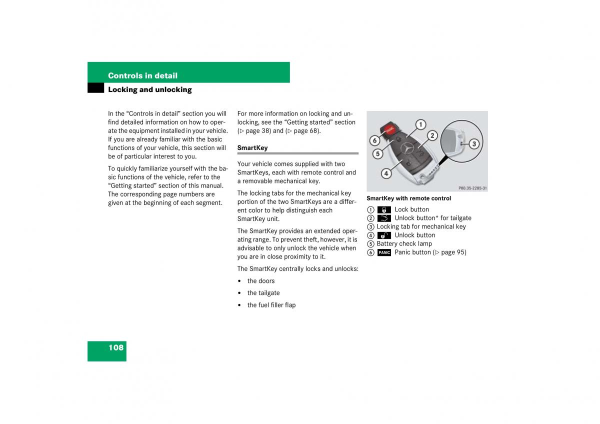 Mercedes Benz ML W164 owners manual / page 109