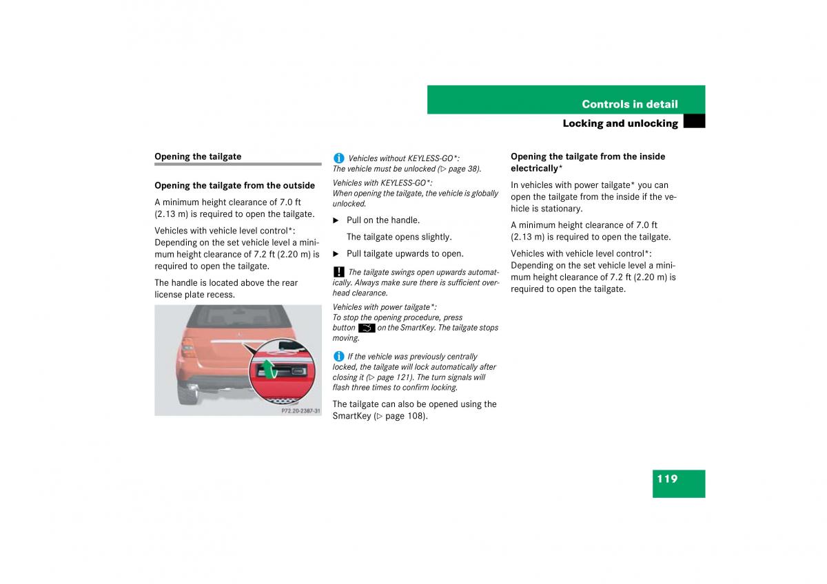 Mercedes Benz ML W164 owners manual / page 120