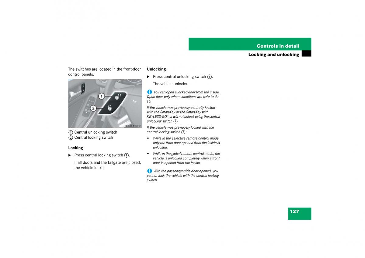 Mercedes Benz ML W164 owners manual / page 128