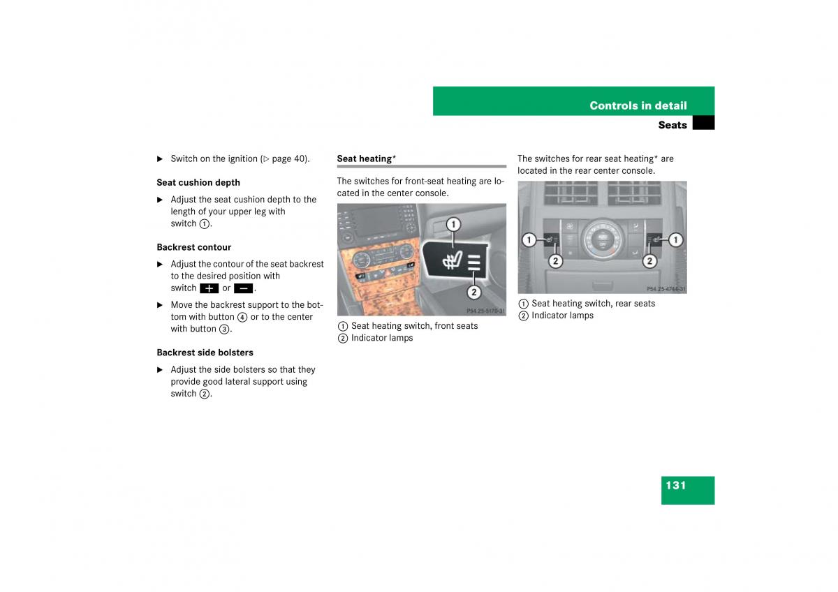 Mercedes Benz ML W164 owners manual / page 132