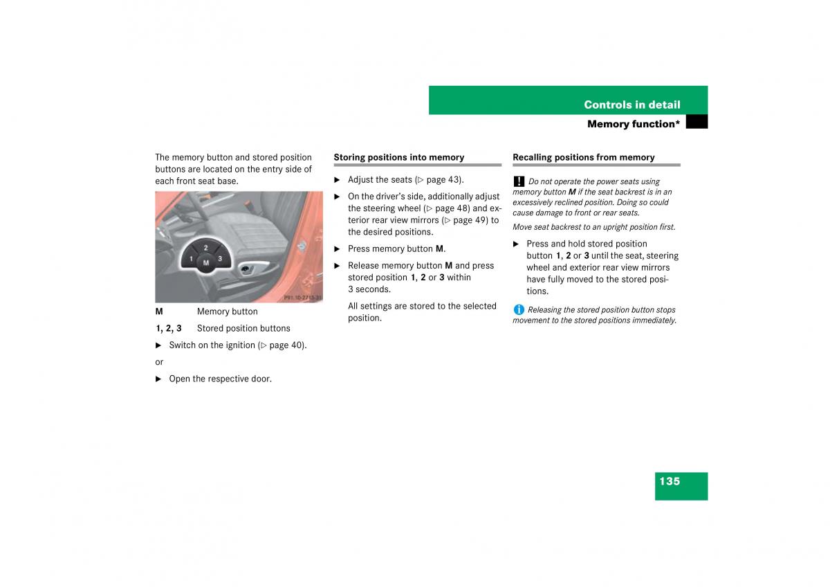 Mercedes Benz ML W164 owners manual / page 136