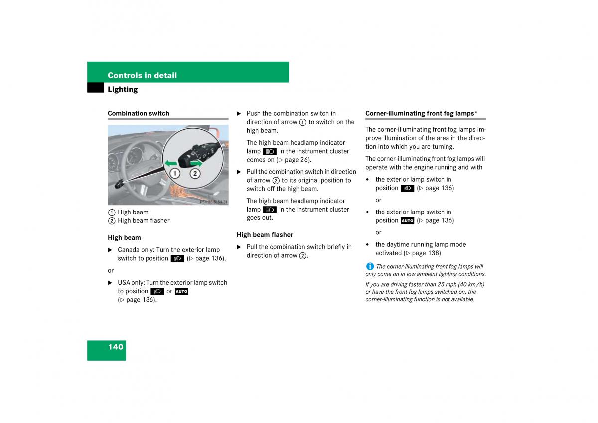 Mercedes Benz ML W164 owners manual / page 141